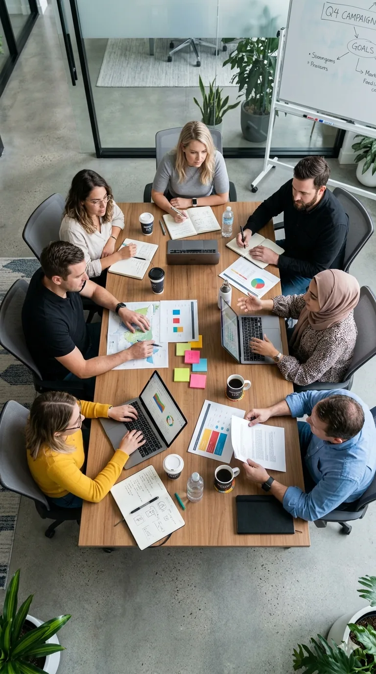 The OnDigi Solutions team collaborating on a client growth strategy