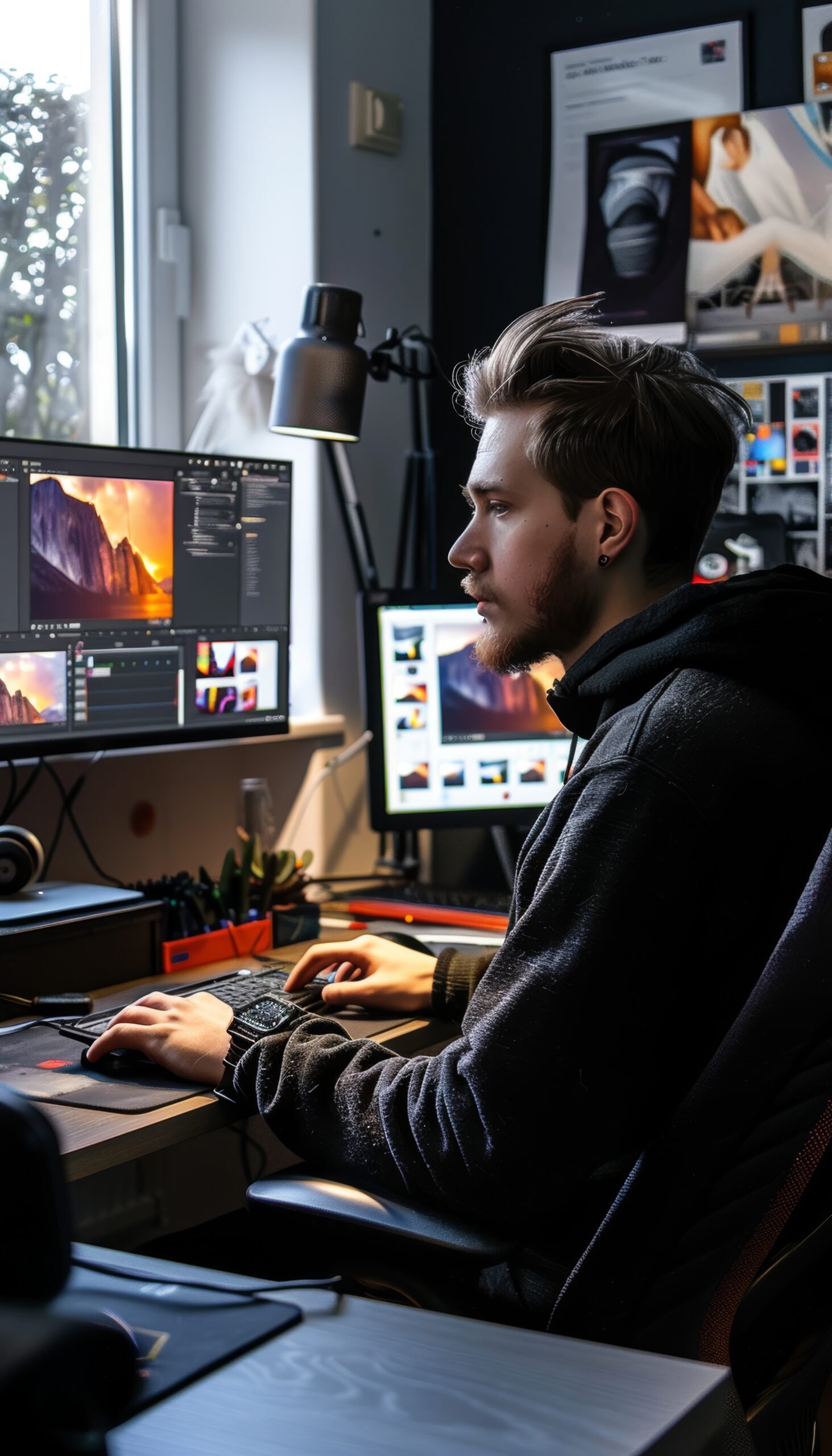 Advanced Digital Illustration Lesson for Aspiring Graphic Designer in High-Tech Studio